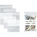 S&Z Druckverschlussbeutel, Polypropylen, 120 × 170 mm, 50 µm, 50% Regeneratanteil, 3 Beschriftungsfelder, transparent, 1000 Stk.