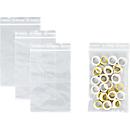 Sachets à fermeture à pression - polypropylène - 50% de matières régénérées - 100 × 150 mm - 50 µm - transparent - sans zone inscriptible - 1000 pièces par paquet