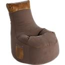 Saco de asiento JAMIE Swing, estética de lona/imitación de cuero, An 650 x P 900 x Al 950 mm, marrón
