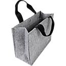 Sacoche pour ordinateur portable Sigel Desk Sharing Bag Basic M, pour ordinateurs portables jusqu'à 15,4″, 2 grands compartiments/2 poches latérales, poignées, bandoulière, feutre synthétique, gris clair