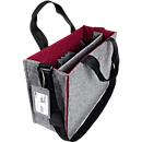 Sacoche pour ordinateur portable Sigel Desk Sharing Bag Bicolor M, pour ordinateurs portables jusqu'à 15,4″, 2 grands compartiments/2 poches latérales, poignées, bandoulière, feutre synthétique, gris-rouge
