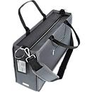Sacoche pour ordinateur portable Sigel Desk Sharing Bag Premium L, pour ordinateurs portables jusqu'à 17,3″, 2 grands et 5 petits compartiments, poignées, bandoulière, RPET, gris foncé