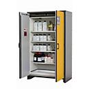 Safety cabinet type 30 asecos Q-CLASSIC-30, hinged doors, safety yellow front, W 1164 x D 620 x H 1947 mm