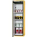 Safety cabinet type 90 asecos S-CLASSIC-90, hinged door with door locking system, W 596 x D 616 x H 1968 mm, safety yellow RAL 1004