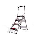 Safety Ladder, with handle, aluminium, 4 steps