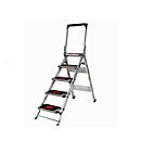 Safety ladder, with handle, aluminium, 5 steps