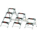 Safety ladder, without handle, aluminium, 2 steps