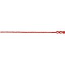 SapiSelco Colliers de serrage CLICK-TIE, L 650 mm x l 5,6 mm, PE rouge, réutilisables, fermeture à bille, 100 pièces