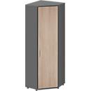 Schäfer Shop Armoire d'angle Genius TETRIS WOOD, 6 compartiments, L 800 x H 2 270 mm, hauteur patins compris, graphite/chêne
