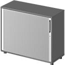 Schäfer Shop Armoire Genius à rideau transversal TETRIS WOOD, 2 HC, L 1000 mm, hauteur avec patins, graphite