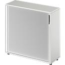 Schäfer Shop Armoire Genius à rideau transversal TETRIS WOOD, 3 HC, L 1200 mm, hauteur avec patins, gris clair