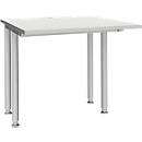 Schäfer Shop Bureau Genius MODENA FLEX, largeur 800 mm, raccourci des deux côtés, gris clair