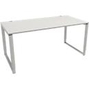 Schäfer Shop Bureau Genius Modena Flex, réglable en hauteur, forme rectangulaire, pied en forme d'étrier, largeur 1600 mm, gris clair