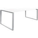Schäfer Shop Bureau Genius Modena Flex, réglable en hauteur, forme rectangulaire, pied en forme d'étrier, largeur 1800 mm, blanc