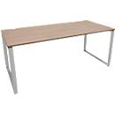 Schäfer Shop Bureau Genius Modena Flex, réglable en hauteur, forme rectangulaire, pied en forme d'étrier, largeur 1800 mm, décor chêne