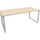 Schäfer Shop Bureau Genius Modena Flex, réglable en hauteur, forme rectangulaire, pied en forme d'étrier, largeur 1800 mm, décor érable