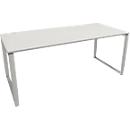 Schäfer Shop Bureau Genius Modena Flex, réglable en hauteur, forme rectangulaire, pied en forme d'étrier, largeur 1800 mm, gris clair