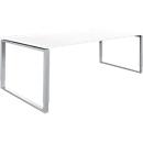 Schäfer Shop Bureau Genius Modena Flex, réglable en hauteur, forme rectangulaire, pied en forme d'étrier, largeur 2000 mm, blanc