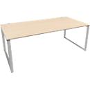 Schäfer Shop Bureau Genius Modena Flex, réglable en hauteur, forme rectangulaire, pied en forme d'étrier, largeur 2000 mm, décor érable