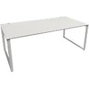 Schäfer Shop Bureau Genius Modena Flex, réglable en hauteur, forme rectangulaire, pied en forme d'étrier, largeur 2000 mm, gris clair