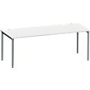 Schäfer Shop Bureau Genius MODENA FLEX, tube rond à 4 pieds, L 2000 x P 1000 mm, gris clair/anthracite