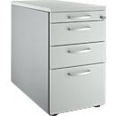 Schäfer Shop Caisson fixe Genius 1336, avec poignée ronde, L 435 x H 717 mm, alu blanc/gris clair/gris clair