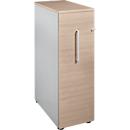 Schäfer Shop : caisson haut Genius, L 435 x P 800 x H 1 296 mm, blanc aluminium/décor chêne