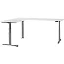 Schäfer Shop Genius angled desk Modena Flex, electrically height-adjustable, 90° angle on both sides, W 2000 x D 2400 mm, white/anthracite