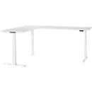 Schäfer Shop Genius angled desk Modena Flex, electrically height-adjustable, 90° angle on both sides, W 2000 x D 2400 mm, white