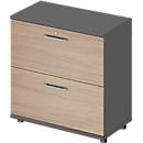 Schäfer Shop Genius archiefkast TETRIS WOOD, 2 OH, B 800 x D 421 x H 800 mm, hoogte incl. glijders, grafiet/eiken