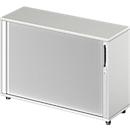 Schäfer Shop Genius Armario de persiana transversal TETRIS WOOD, 2 AA, An 1200 mm, altura incl. deslizador, gris luminoso