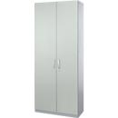 Schäfer Shop Genius Armario de puertas batientes TETRIS SOLID, cuerpo de acero, 5 AA, An 1000 mm, con cerradura, gris luminoso/aluminio blanco
