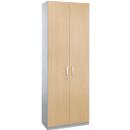 Schäfer Shop Genius Armario de puertas batientes TETRIS SOLID, cuerpo de acero, 5 AA, An 800 mm, con cerradura, arce/aluminio blanco