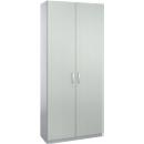 Schäfer Shop Genius Armario de puertas batientes TETRIS SOLID, cuerpo de acero, 6 AA, An 1000 mm, con cerradura, gris luminoso/aluminio blanco