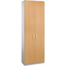 Schäfer Shop Genius Armario de puertas batientes TETRIS SOLID, cuerpo de acero, 6 AA, An 800 mm, con cerradura, acabado en haya/aluminio blanco