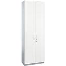 Schäfer Shop Genius Armario de puertas batientes TETRIS SOLID, cuerpo de acero, 6 AA, An 800 mm, con cerradura, blanco/aluminio blanco