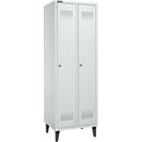 Schäfer Shop Genius Armario vestidor, 2 compartimentos, ancho 630 x fondo 500 x alto 1850 mm, cerradura de cilindro, gris claro/gris claro