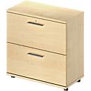 Schäfer Shop Genius Armoire à dossiers suspendus TETRIS WOOD, 2 HC, l. 800 x P 421 x H 800 mm, hauteur (patins inclus), coloris érable