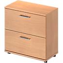 Schäfer Shop Genius Armoire à dossiers suspendus TETRIS WOOD, 2 HC, l. 800 x P 421 x H 800 mm, hauteur (patins inclus), coloris hêtre