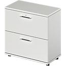 Schäfer Shop Genius Armoire à dossiers suspendus TETRIS WOOD, 2 HC, l. 800 x P 421 x H 800 mm, hauteur (patins inclus), gris clair