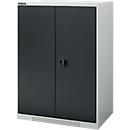 Schäfer Shop Genius armoire à double porte FS, acier, avec trous de ventilation, L 810 x P 520 x H 1105 mm, 3 OH, gris clair/anthracite, jusqu'à 180 kg