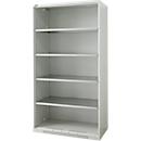 Schäfer Shop Genius Armoire à étagères FS, acier, avec trous d'aération, L 1055 x P 520 x H 1950 mm, 5 HC, gris clair, jusqu'à 500 kg 