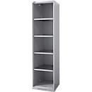 Schäfer Shop Genius Armoire à étagères FS, acier, avec trous d'aération, L 545 x P 520 x H 1950 mm, 5 HC, alu blanc, jusqu'à 250 kg