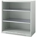 Schäfer Shop Genius Armoire à étagères FS, en tôle d'acier, avec trous d'aération, L 1055 x P 520 x H 1105 mm, 3 OH, gris clair, jusqu'à 300 kg