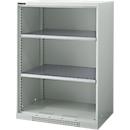 Schäfer Shop Genius Armoire à étagères FS, en tôle d'acier, avec trous d'aération, L 810 x P 520 x H 1105 mm, 3 OH, gris clair, jusqu'à 180 kg