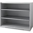 Schäfer Shop Genius Armoire à étagères FS, en tôle d'acier, avec trous de ventilation, L 1343 x P 520 x H 1105 mm, 3 OH, aluminium blanc, jusqu'à 450 kg
