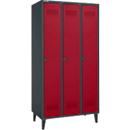 Schäfer Shop Genius Armoire à linge avec pieds, 3 compartiments, fermeture à vis, anthracite/rouge rubis