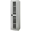 Schäfer Shop Genius Armoire à portes apparentes FS, 5 HC, verrouillable, 4 tablettes, jusqu'à 250 kg, L 545 mm, acier, gris clair RAL 7035/gris clair RAL 7035
