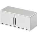 Schäfer Shop Genius Armoire à portes battantes à poser TETRIS WOOD, 1 HC, l. 1000 x H 400 mm, gris clair