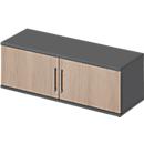 Schäfer Shop Genius Armoire à portes battantes à poser TETRIS WOOD, 1 HC, L 1200, graphite/chêne